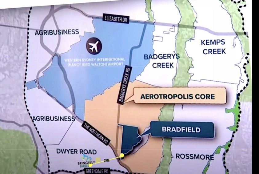 Aerotropolis Core, Bradfield, Badgerys Creek and Greendale Road context map